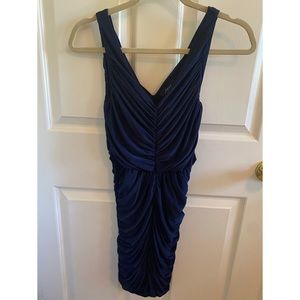 Navy blue body con mini dress